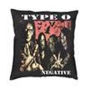 O Type Negative Square Pillow Case Home Decorative Heavy Metal Rock Band Logo Cushions Throw Pillow Sofa Doublesided Printing