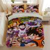 Японское Аниме Dragon Ball Постельное Белье Гоку Супер Сайян Пододеяльник Наволочка 2/3шт 3D Принты для Подростков Покрывало