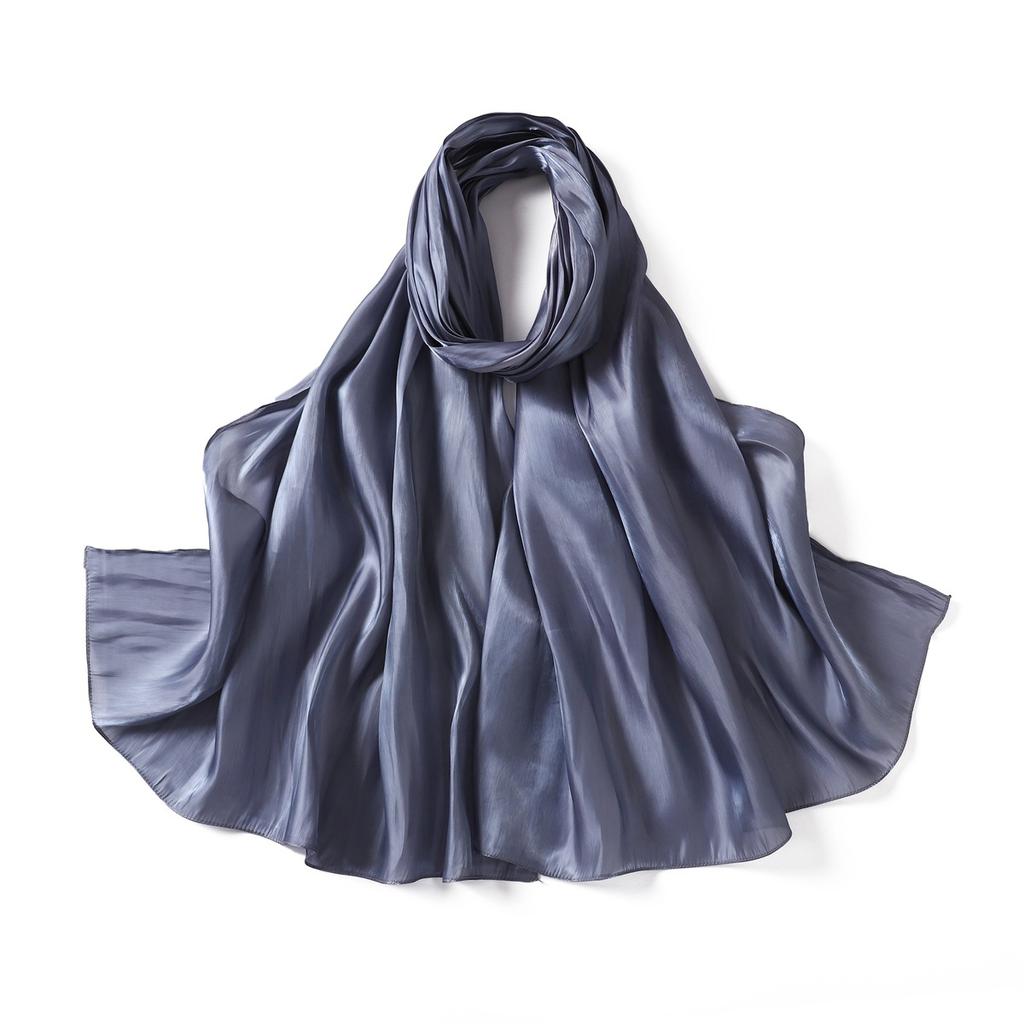 Neuer Sommer Glänzender Satin Damen Schal Mädchen Einfarbig Sonnenschutz Schals Weicher Foulard Schal Lässige Herbst Damen Wickelschals