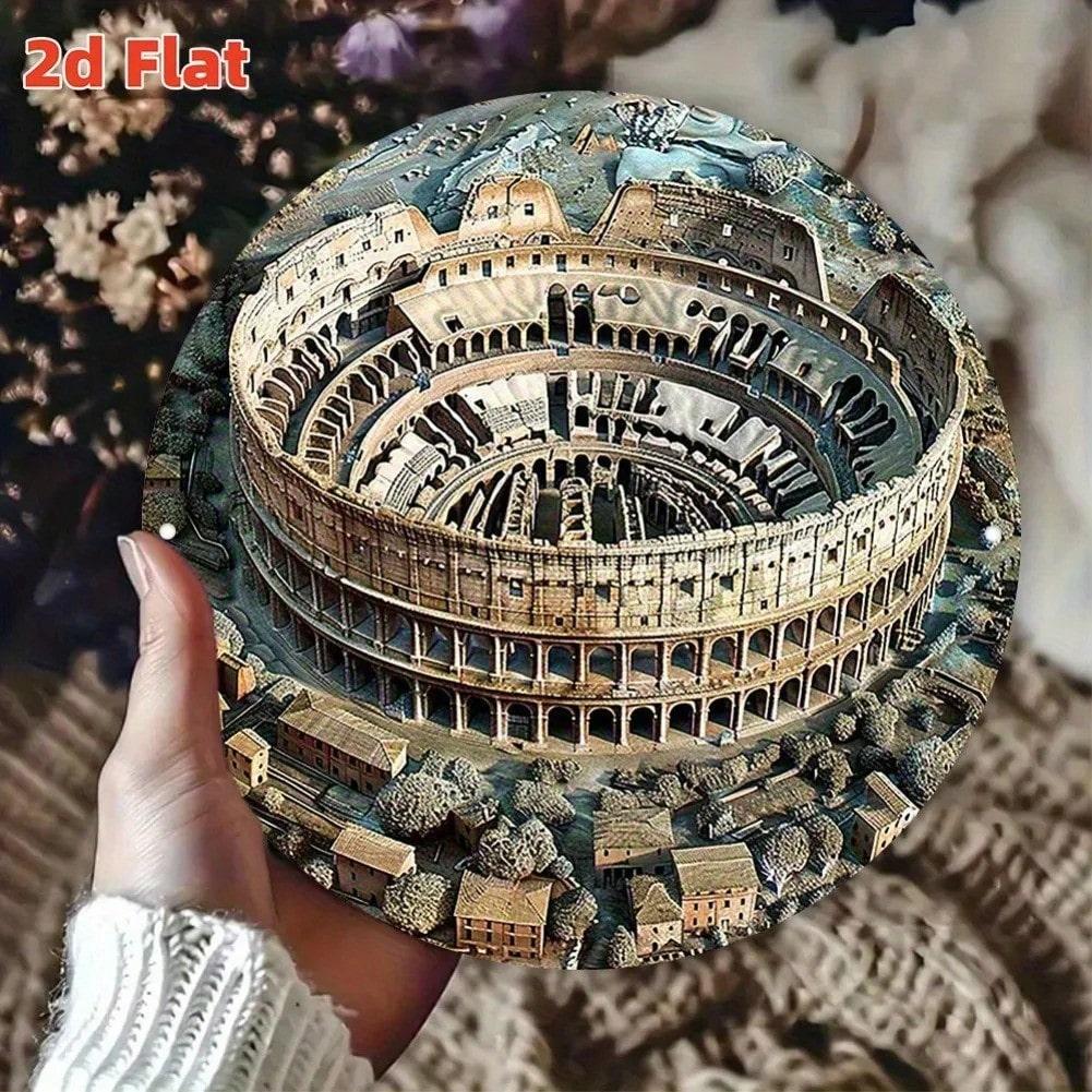 

Iron Wall Art 3D Colosseum Metal Sign Roman Empire Home Decor 20x20 різнокольоровий
