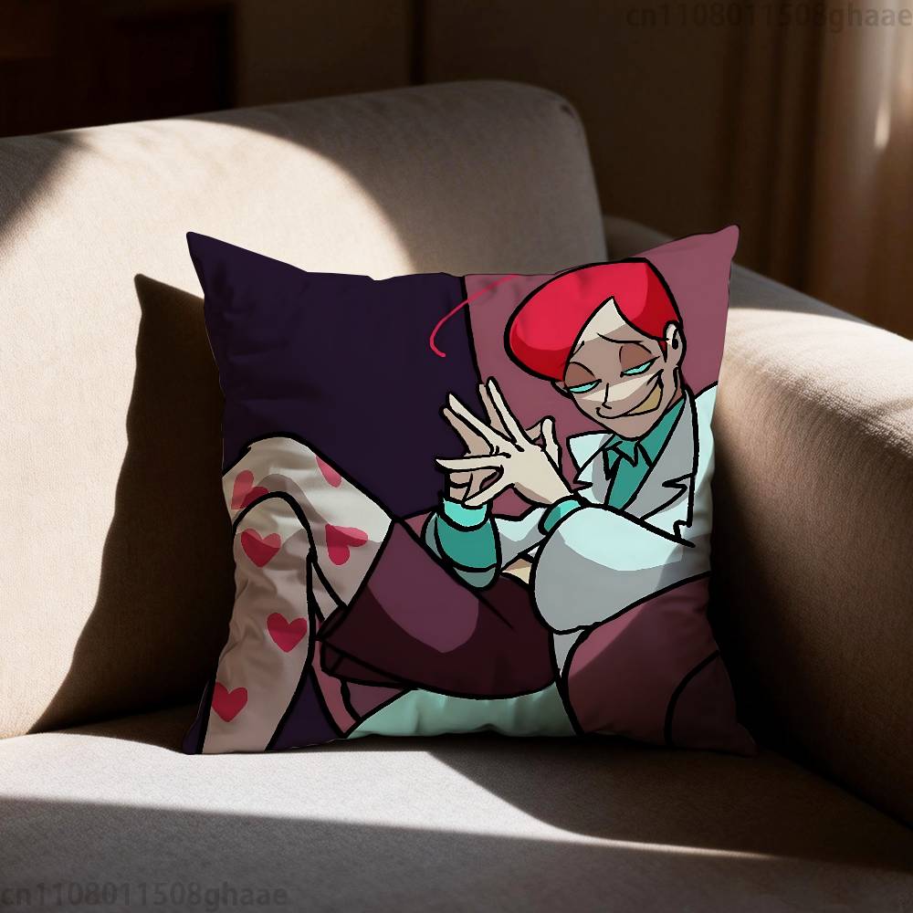 PPSYCHO CUTIES Pillow Case Square DoubleSided Printing Short Plush Sofa Cushion Cover Bedroom Bedside Pillow