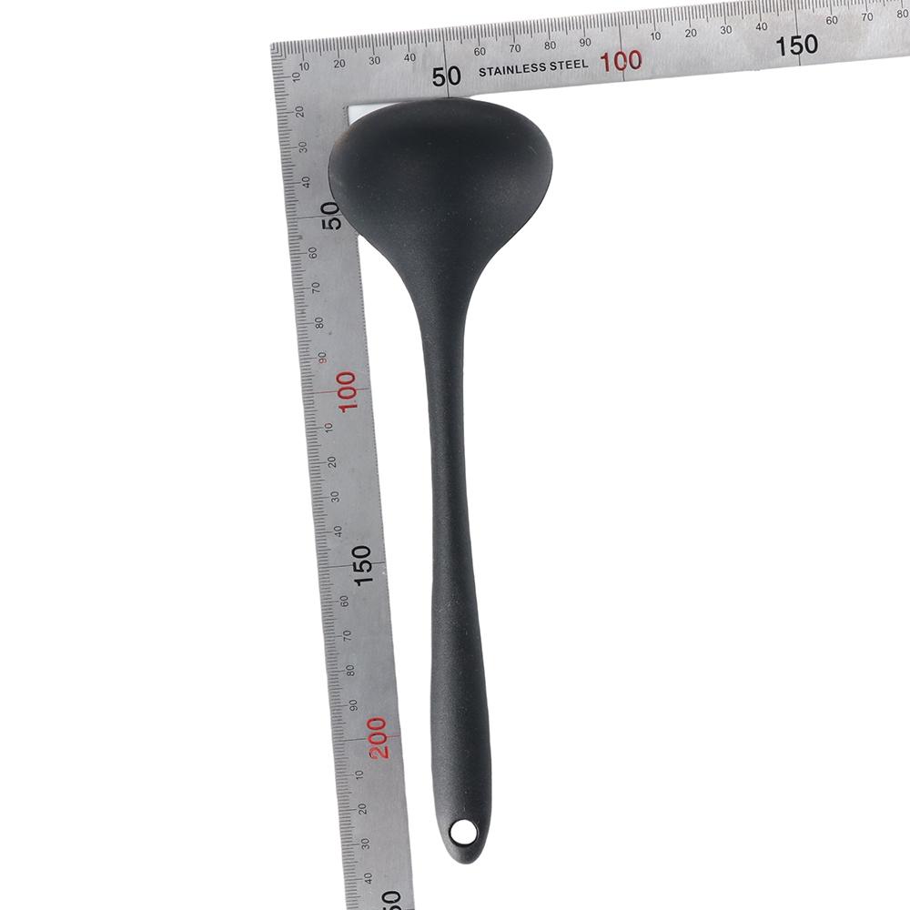 Kitchen Heat Resistant Curved Handle Dinnerware Non-stick Soup Ladle Serving Spoon Scoop Tableware