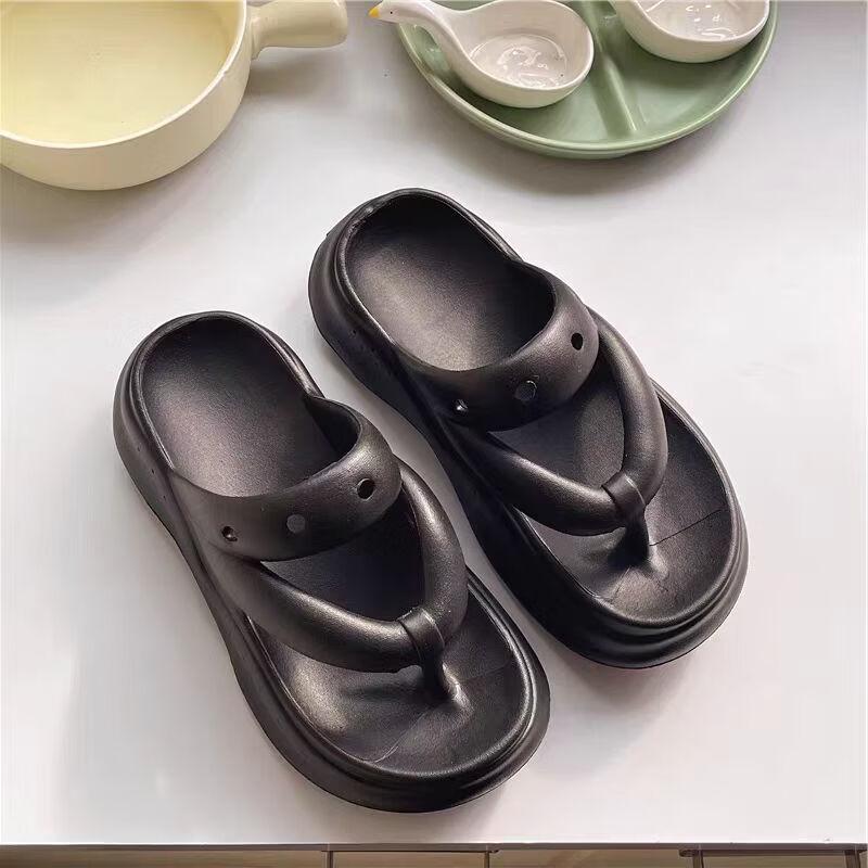 Women s Anti-Slip Thick Sole EVA Flip-Flops 37-38 чёрный