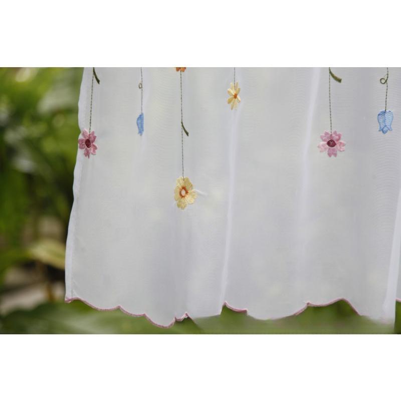 Small Curtains, Small Coffee Curtains, Embroidered Small Flower Short Curtains, Kitchen Curtains Ht-019