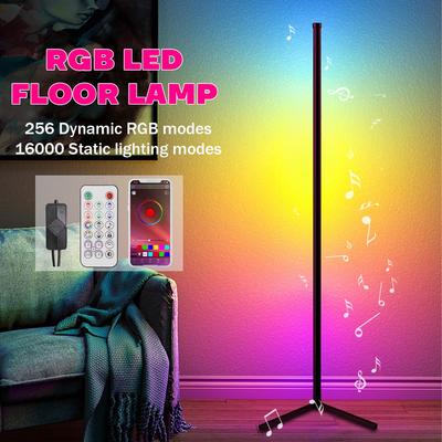 Lampă de podea LED RGB modernă de 150 cm Lampă de podea de colț de interior Decor pentru locuință Living Roma Decor de artă Iluminat cu stand atmosferic în picioare