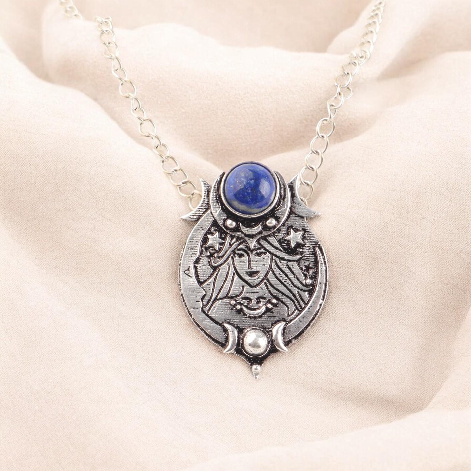 

925 Sterling Silver Lapis Lazuli Gemstone Handcrafted Pendant For Girl s 1.63 CP-22-42