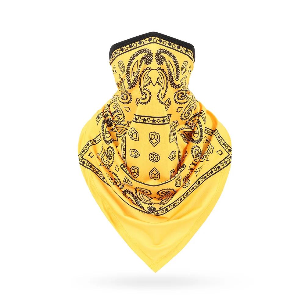 Multifunkční bandána maska černobílá Hip Hop Bandana šátek Paisley Nový ledový hedvábný tubusový nákrčník Turistický trojúhelníkový šátek One Size yellow