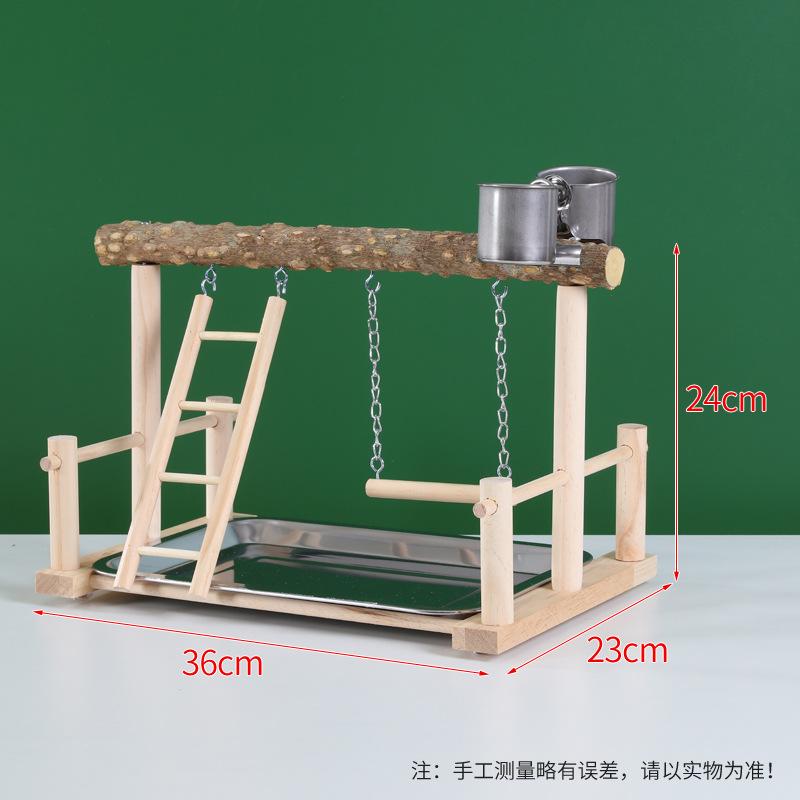Solid Wood Bird Stand Interactive Platform Jiaohua Standing Stick for Pets Eco-Friendly Wooden Toy