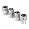 SPZS3 4pcs Aluminium Car Tire Valve Stems Caps Gear-shaped-Valve For Ford Focus 2 mondeo mk3 f150 fusion mustang MK7 Auto Accessories