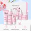 LAIKOU Moisturizing Reduce Fine Lines Brighten Skin Tone Care Toner Cream Eye Cream Cleanser 6Pcs Sakura Facial Skin Care Set
