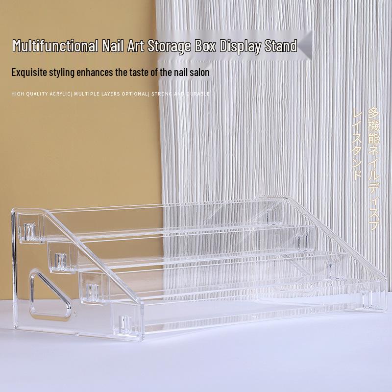 Multilayer Transparent Nail Polish Display & Storage Box for Nail Art, Lipsticks, Eyeshadows, and UV Gel Tools.