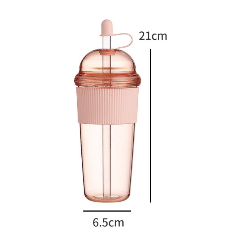 630ML Straw Cup with Lid and Straw Portable Large Capacity Coffee Milk Tea Cup Ins Style Water Cup for Office Workers Juice Mug
