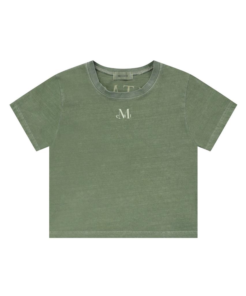MUCENT Pigment Dirty Wash Round Back Logo Short Sleeve T-Shirt Unisex (2 Colors)