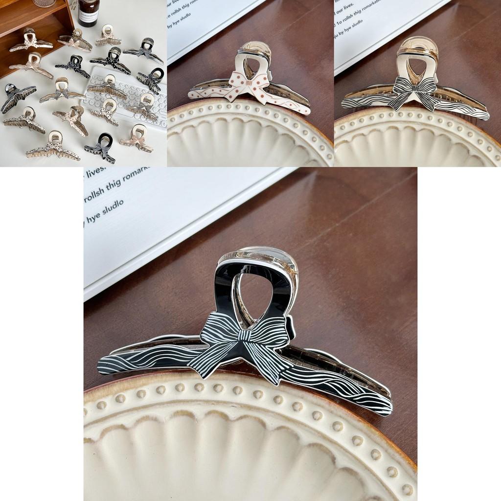 High-quality Hair Claw Clip With Polka Dots And Bow For Effortless Chic Hairstyles