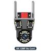 Nová EU 6K 12MP WIFI IP venkovní kamera s 8x zoomem Sledování pohybu se třemi objektivy PTZ 4K videokamera Vodotěsné sledování Zabezpečení