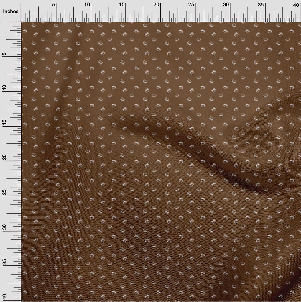 oneOone Cotton Flex Brown Fabric Retro Minimal Burger Dress Material Fabric Print Fabric By The Yard 40 Inch
