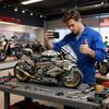 Non-Toxic 2431-Piece White Gold Motorcycle Building Blocks Easy Assembly Gift For Ages 14+