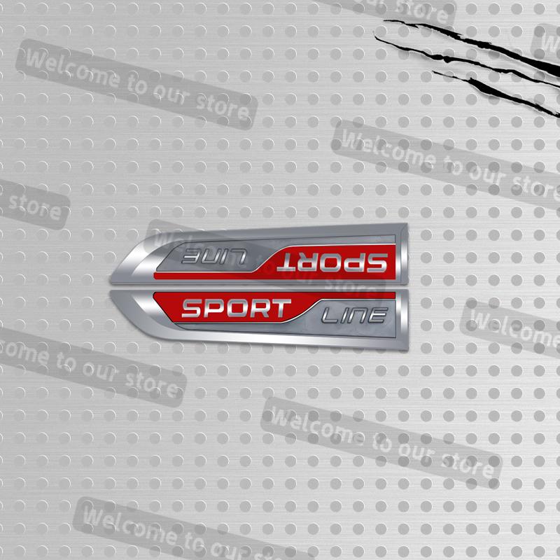 JBIW9 3D Metal Car Styling Sport Line Grille Emblem Side Decals Rear Trunk Body Badge For Skoda VRS Octavia Scala Vision Rapid Kodiaq