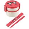 Skater Bento Box, 500ml, Two-Tier, Round, Antibacterial, Made In Japan, Disney Yururun Mickey & Minnie Design, ONWR1AG-A