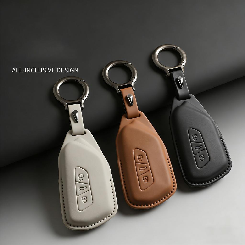 Keychain Leather Case For Vw Volkswagen Golf 8 Id-4 Gti Skoda Octavia A8 Mk8 Seat Leon Mk4 Cupra Formentor Car Accessories