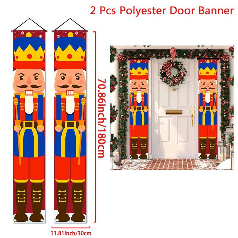 

Рождественские красные дверные баннеры Веселые рождественские украшения для дома 2024 крыльцо баннер Рождественский орнамент Навидад Натал Подарок на Новый год 2025