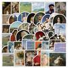 Retro Oil Painting Graffiti Stickers - 50/100 Sheets Waterproof Decorative Stickers for Stationery and Water Bottles
