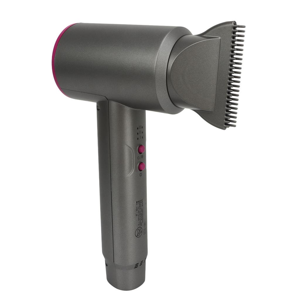 Cordless Handheld Hair Dryer Portable Rechargeable Cold Hot Blow Dryer for Home Travel Gray 100‑240V US Plug