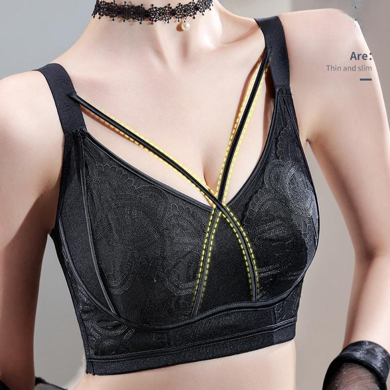 Summer Thin Rabbit Ear Bra for Women Without Steel Ring Adjustment Plus Size Bra for Women Gathering Bra