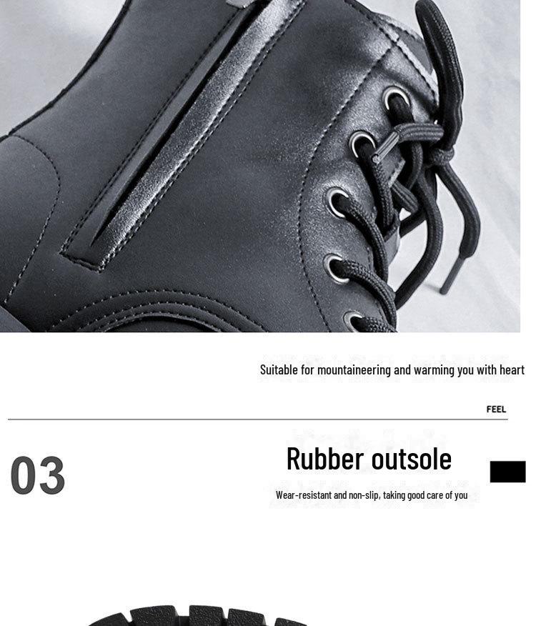 Pánské britské ležérní vysoké kožené boty Martin s bočním zipem, silnou podrážkou, styl 96116-R