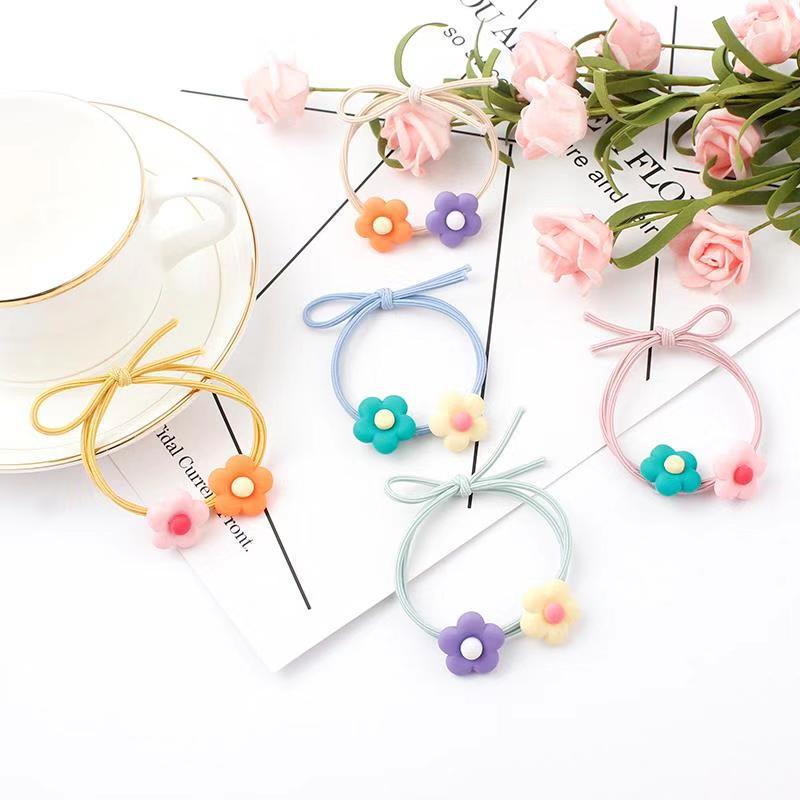 5 Pcs/set Cartoon Animals Flower Children Elastic Hair Rubber Bands Accessories For Girls Kids Scrunchies Tie Hair Rope Holder