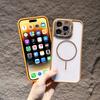 Applicable to Apple 16Promax lens holder, mobile phone case, transparent magnetic suction iPhone15 anti-drop and wear-resistant protective case