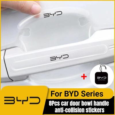 8 peças Adesivos Anticolisão para Maçaneta da Tigela da Porta do Carro para BYD Atto 3 EV Yuan Plus Song Plus Dmi Dolphin Seal Tang Han Qin F3 E6 Act