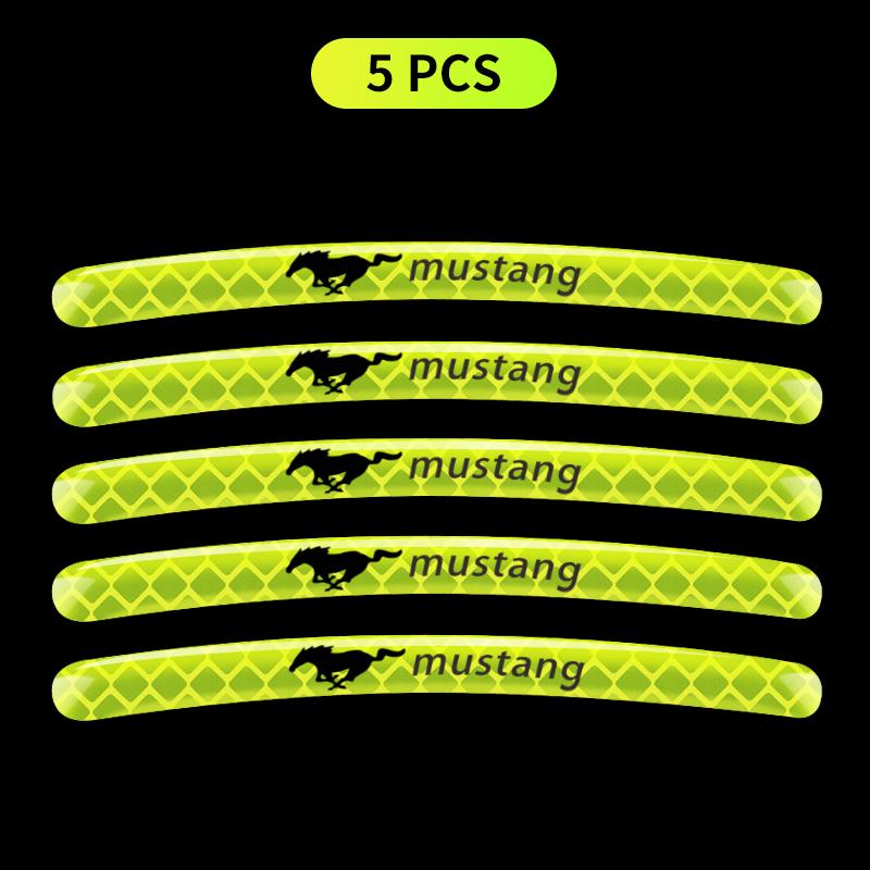 

Car Wheel Hub Reflective Sticker Tire Rim Reflective Strips For Ford Focus mk2 mk3 Fiesta mk7 Ranger Mondeo mk4 S-MAX Kuga Mustang 5pcs Mustang