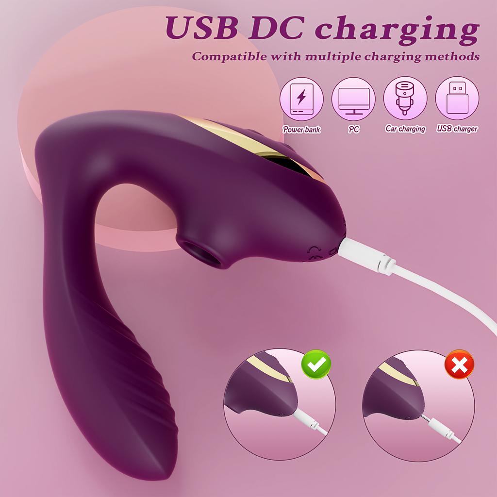 Clit Sucker Vibrator for Women Vagina G-Spot Vibrator Clitoris Nipple Stimulator Female Masturabtor Adult Goods Sex Toy for Women 180° Transformation