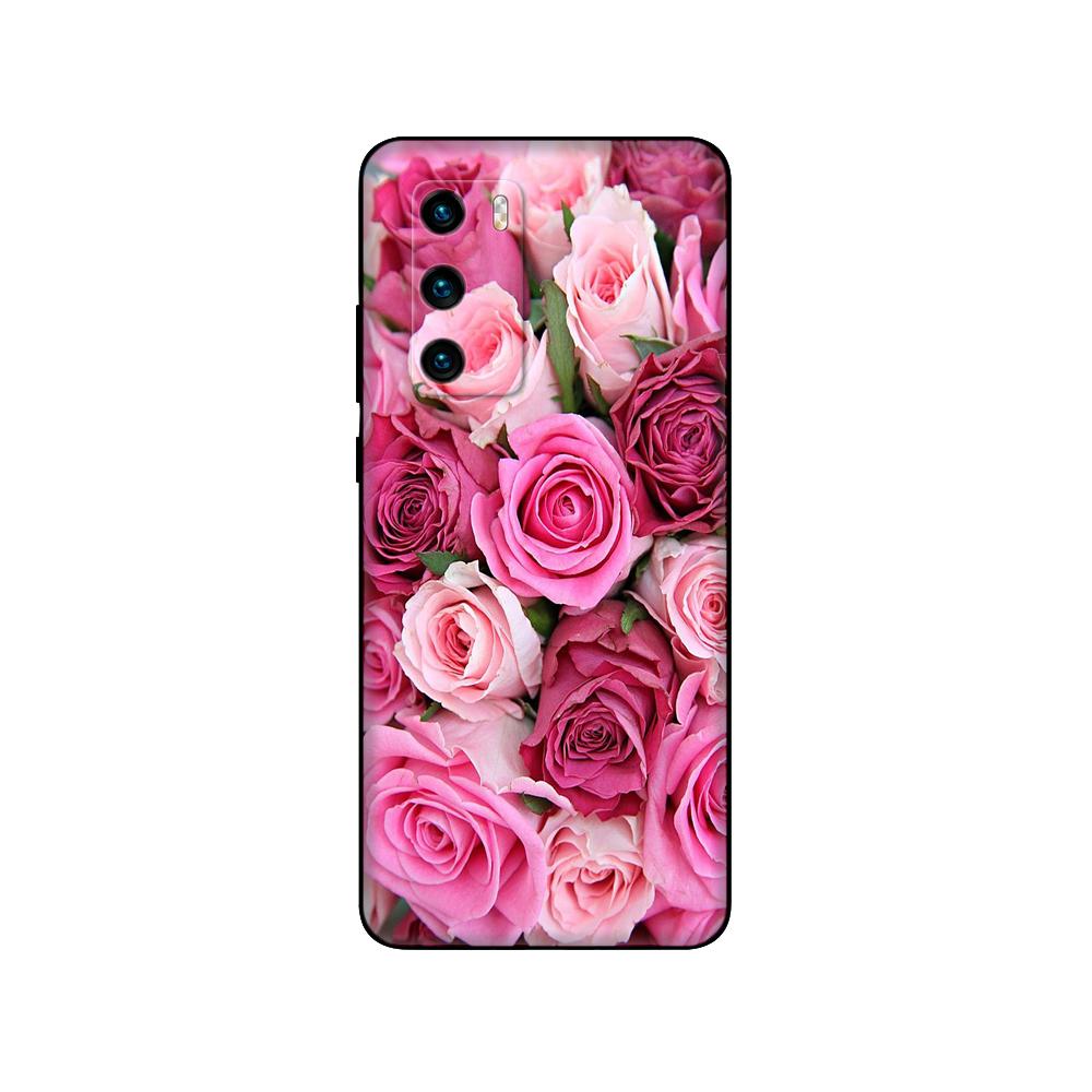 For Huawei P40 Case 6.1inch Soft Silicon Phone Back On Huawei P 40 Pro Cover Bumper Fundas Black Tpu Case Pink Anime Space Car