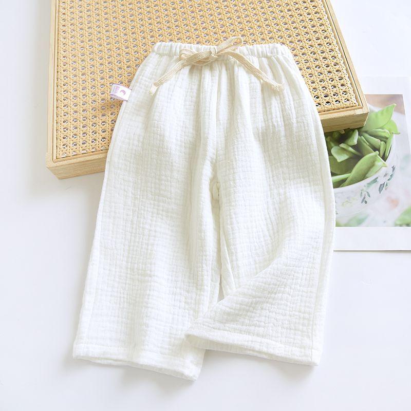 

Новые детские летние тонкие хлопковые марлевые штаны для сна, детские штаны для дома, штаны от комаров 130