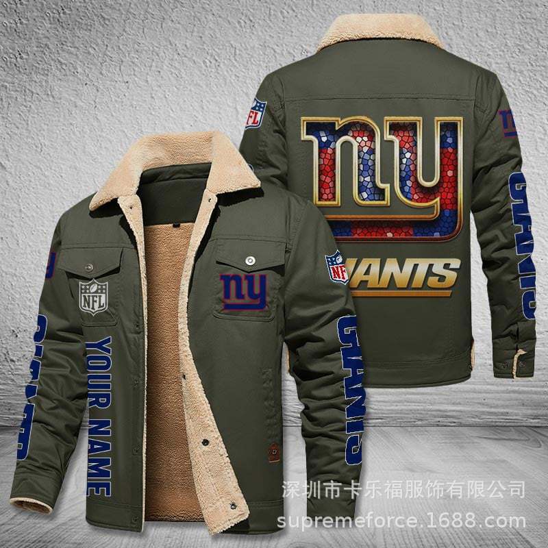 American football team football jersey Philadelphia Eagles jersey autumn and winter velvet cotton jersey sports jacket men's jacket