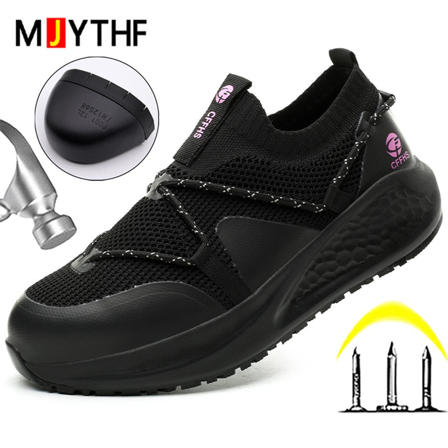 Dernières Chaussures de Travail pour Femmes Chaussures de Sécurité Anti-Perforation Baskets à Plateforme Antidérapantes Chaussures à Embout Acier pour Femmes Bottes de Sécurité Confortables Dame