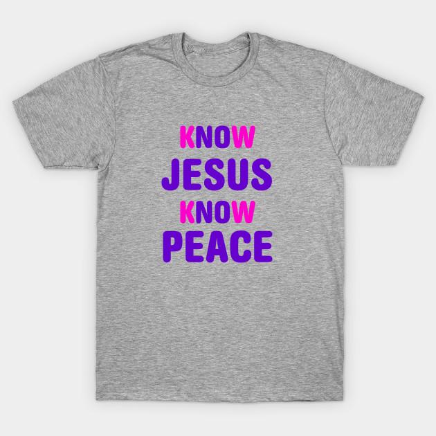 New Fashion Men T Shirt Know Jesus Know Peace Print Short Sleeve Tops Tees Casual