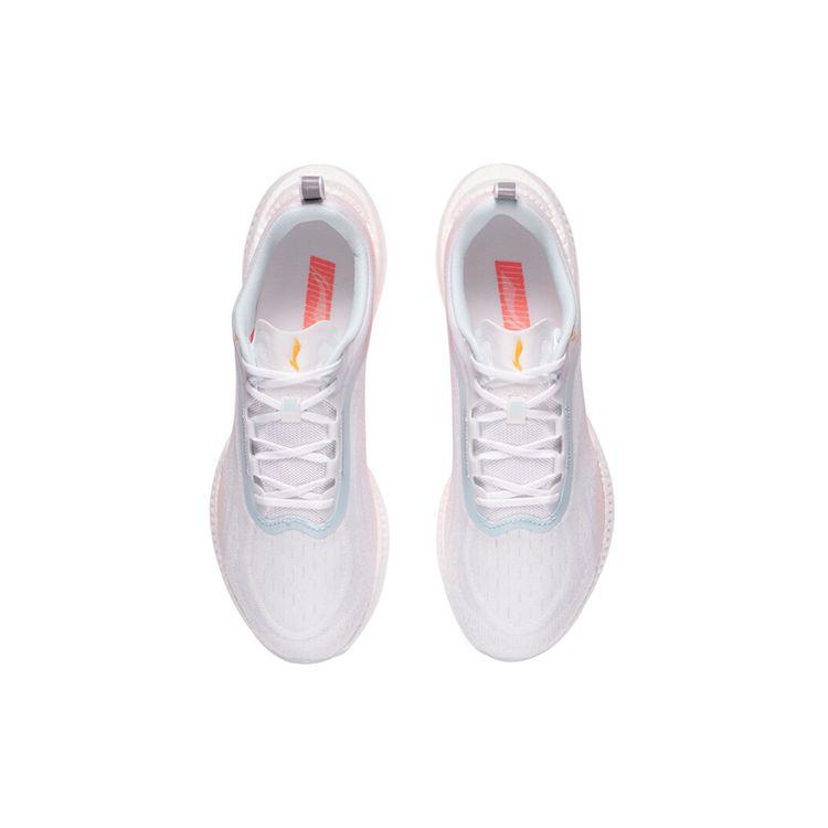 Li Ning Super Lightweight 19 Shock Absorption Non-Slip Wear-Resistant Low-Top Running Shoes Women Sneaker White Orange ARBS002-1