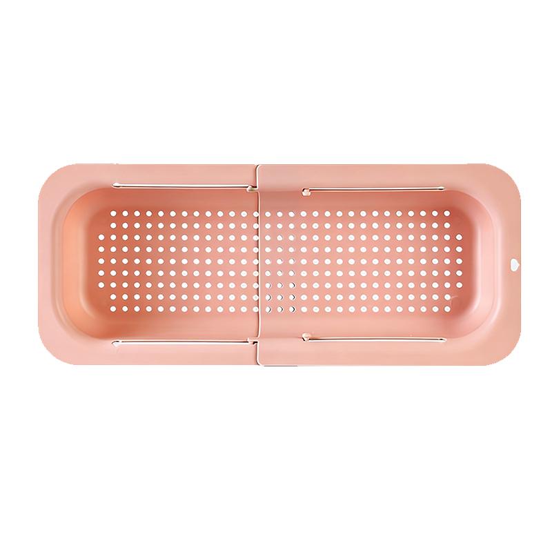 Double-layer Expandable Kitchen Sink Strainer Basket, Home Sink Storage Draining Rack, Fruit Tray Storage Basket
