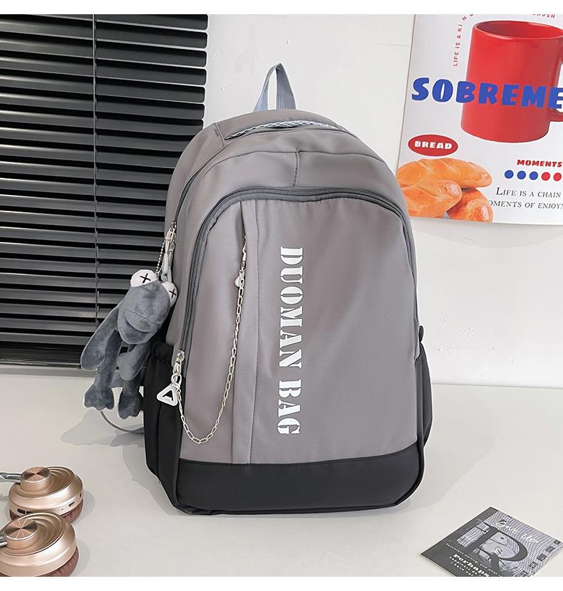 Schoolbag New Large Capacity Junior High School Student College Student Backpack Leisure Commuter Waterproof Backpack Male and Female School Bag