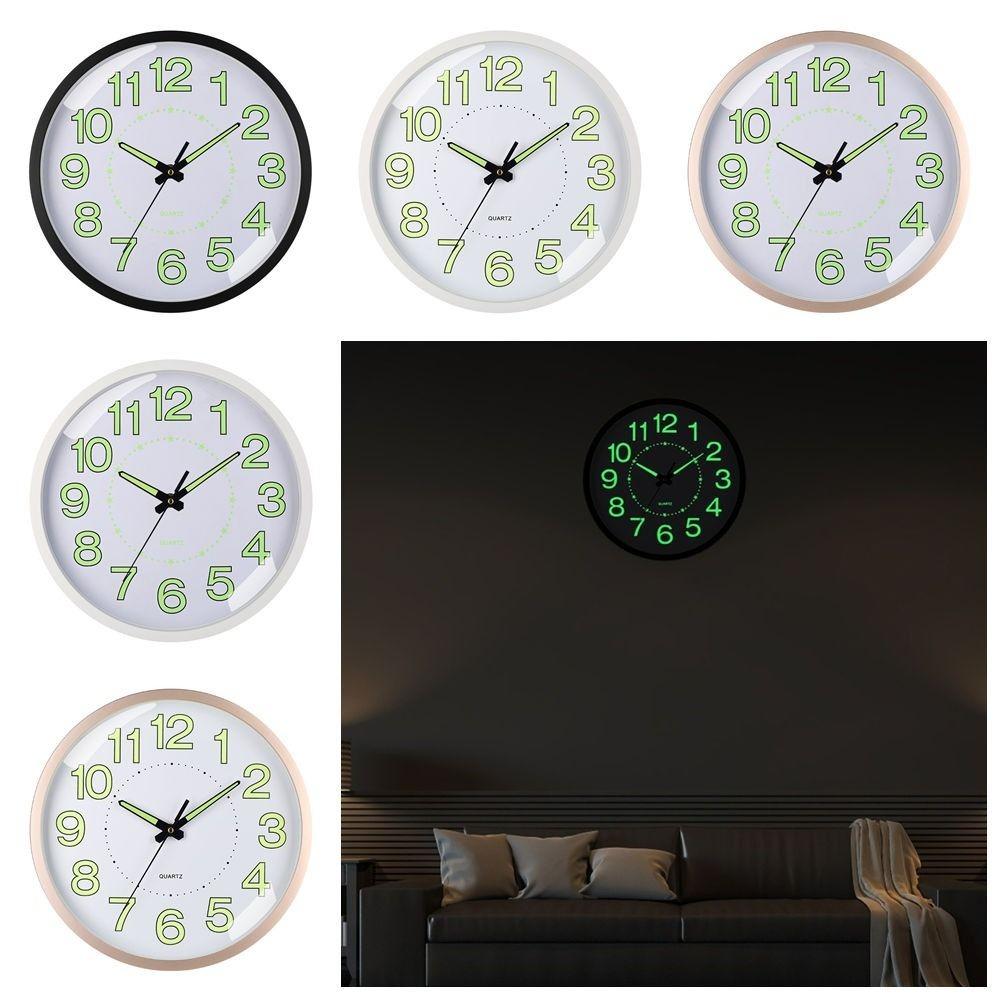 Non-Ticking Luminous Wall Clock Silent Wall Time Clock Minimalist Night Light Hanging Clock  Shops