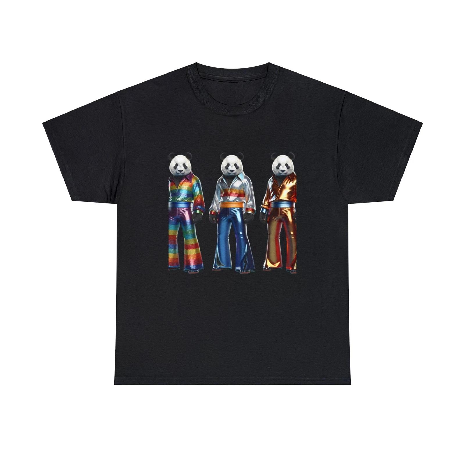 

Unisex Adult Graphic T Shirt: Hyper-Realistic Disco Panda Fashion Tee Pandas 2XL