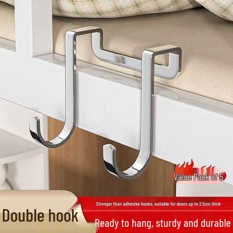 

Набор из 5 двойных S-крючков из нержавеющей стали, не требующий сверления, с высокой грузоподъемностью, многофункциональная подвесная стойка для двери