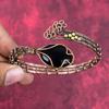 Black Onyx Bangle Copper Wire Wrapped Adjustable Cuff Bracelet Copper Jewelry Handmade Gemstone Bangle Wire Wrapped Jewelry Engagement Gifts