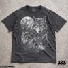 Wolf Vintage 90er Grafikstil Comfort Colors® T-Shirt, Grunge Retro Wolf Ausgebleichtes Tee, Wilde Natur Wolf Heulender Mond Y2k Gothic, 2000er Wolf Geschenk