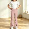 Kids High Waist Flare Pants with Pockets, Color Stretch Casual Yoga Dance Pants, Elastic Waist Activewear for Girls Boys Running and Fitness