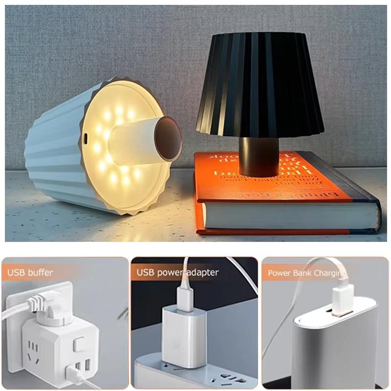 Wireless Wine Bottle Lamp Head Table Lamp Removable Portable Charging Touch Switch Night Light Decor for Bar Cafe Atmosphere