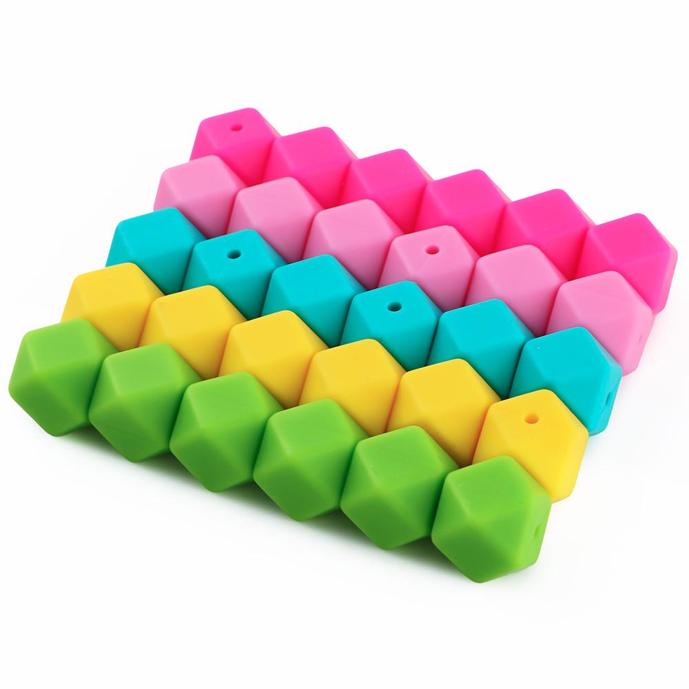

30Pcs/Lot 14MM Polyhedral Silicone Beads For DIY Handmade Accessories, Keychains, Backpack Chains, Etc